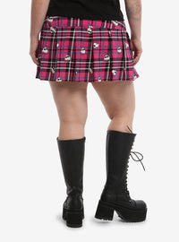 Falda plisada a cuadros rosa Monster High talla plus