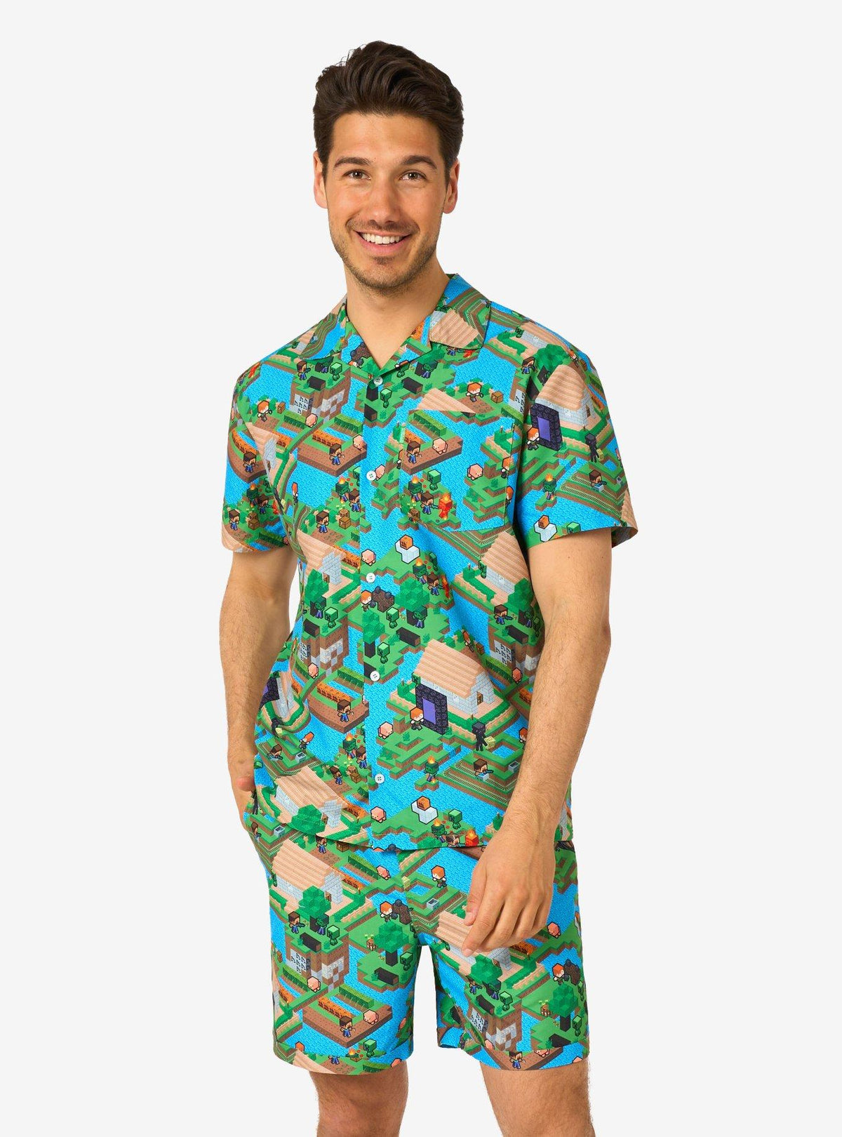 Set de camisa y short Minecraft Overworld