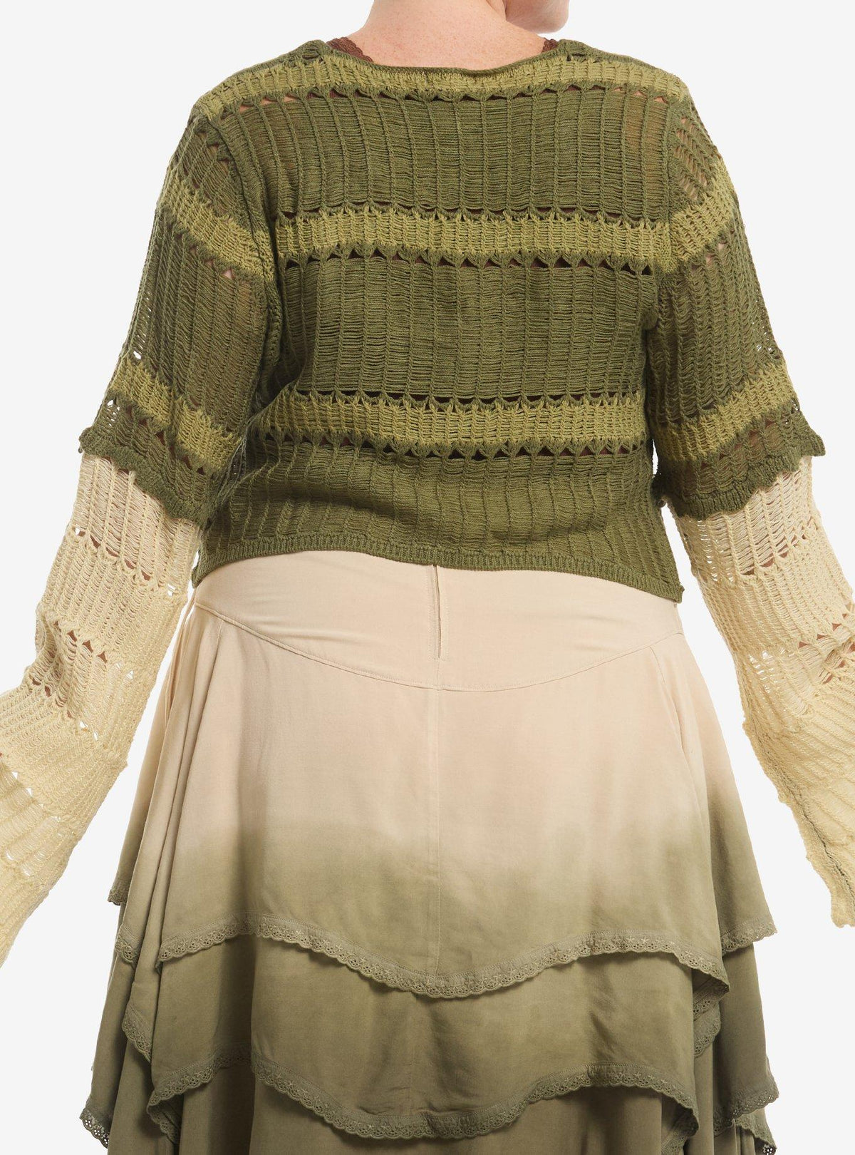 Bolero tejido Thorn & Fable a rayas verdes