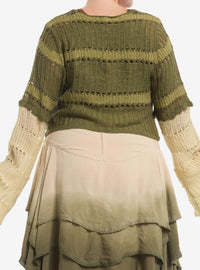 Bolero tejido Thorn & Fable a rayas verdes