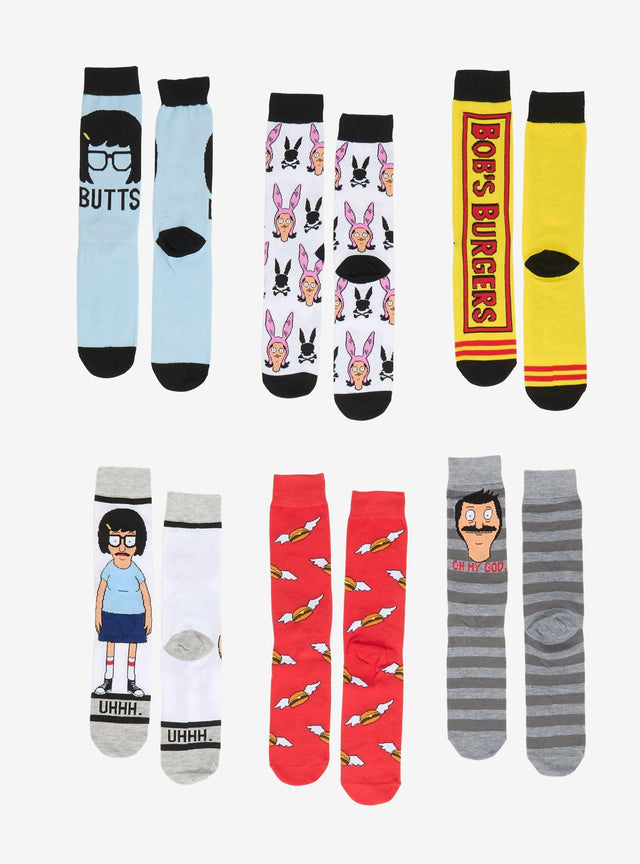 Calcetines Bob's Burgers con íconos, 6 pares