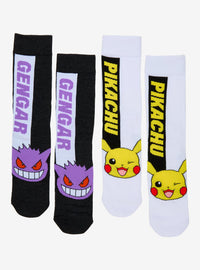 Calcetines Pokémon Pikachu y Gengar, 2 pares