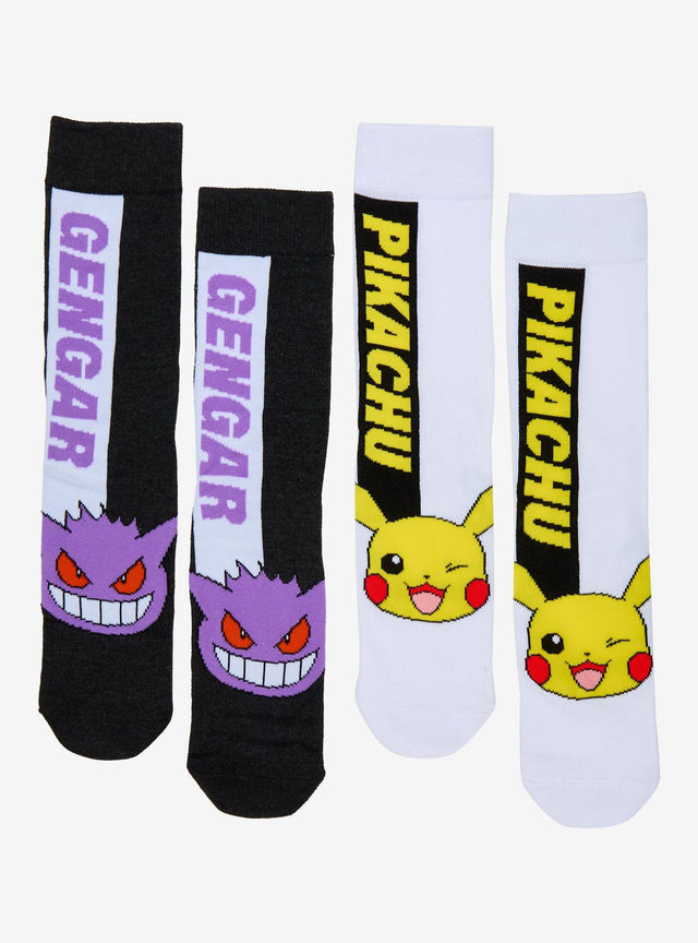 Calcetines Pokémon Pikachu y Gengar, 2 pares
