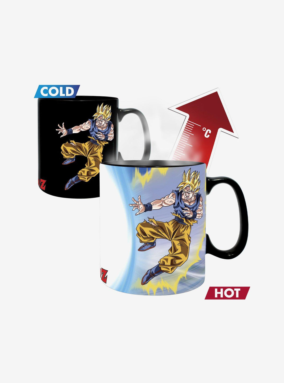 Taza con cambio de diseño por calor de Goku