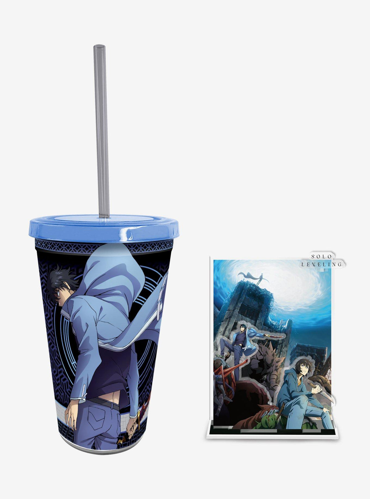 Vaso térmico y set acrílico Solo Leveling