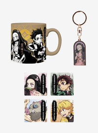 Set de llavero, taza y posavasos Demon Slayer