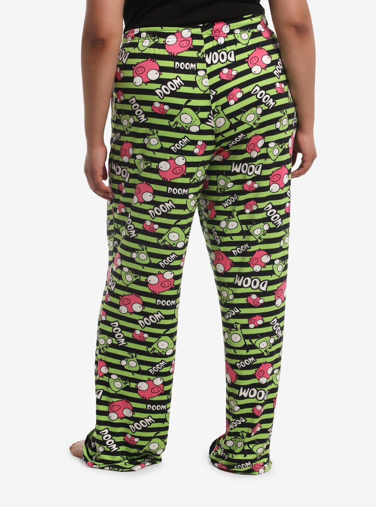 Pantalón de pijama a rayas Invader Zim GIR, talla plus