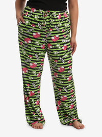 Pantalón de pijama a rayas Invader Zim GIR, talla plus