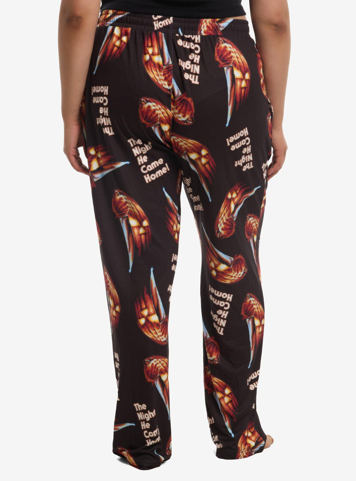 Pantalón de pijama Halloween con calabaza, talla plus