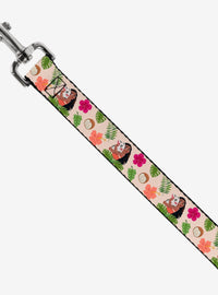 Correa para perro Disney Moana con Pua y flores tropicales