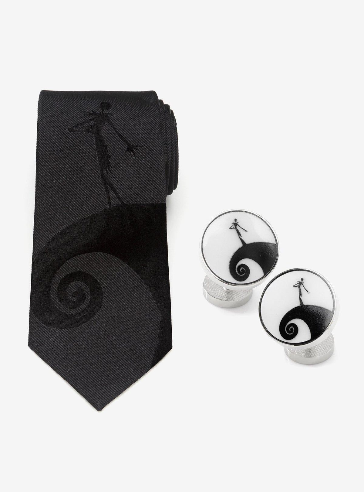 Set de corbata de seda y colleras de Jack Skellington