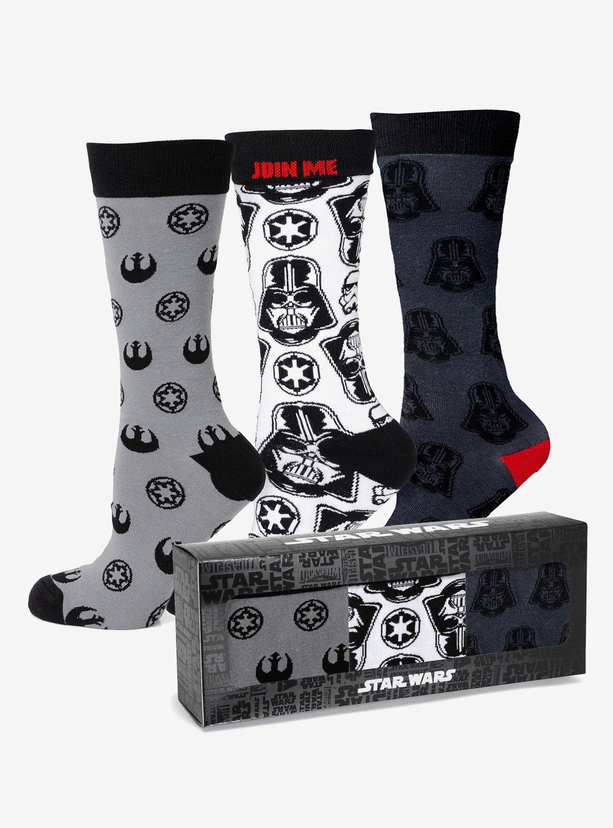 Set de regalo de calcetines y pin de Darth Vader
