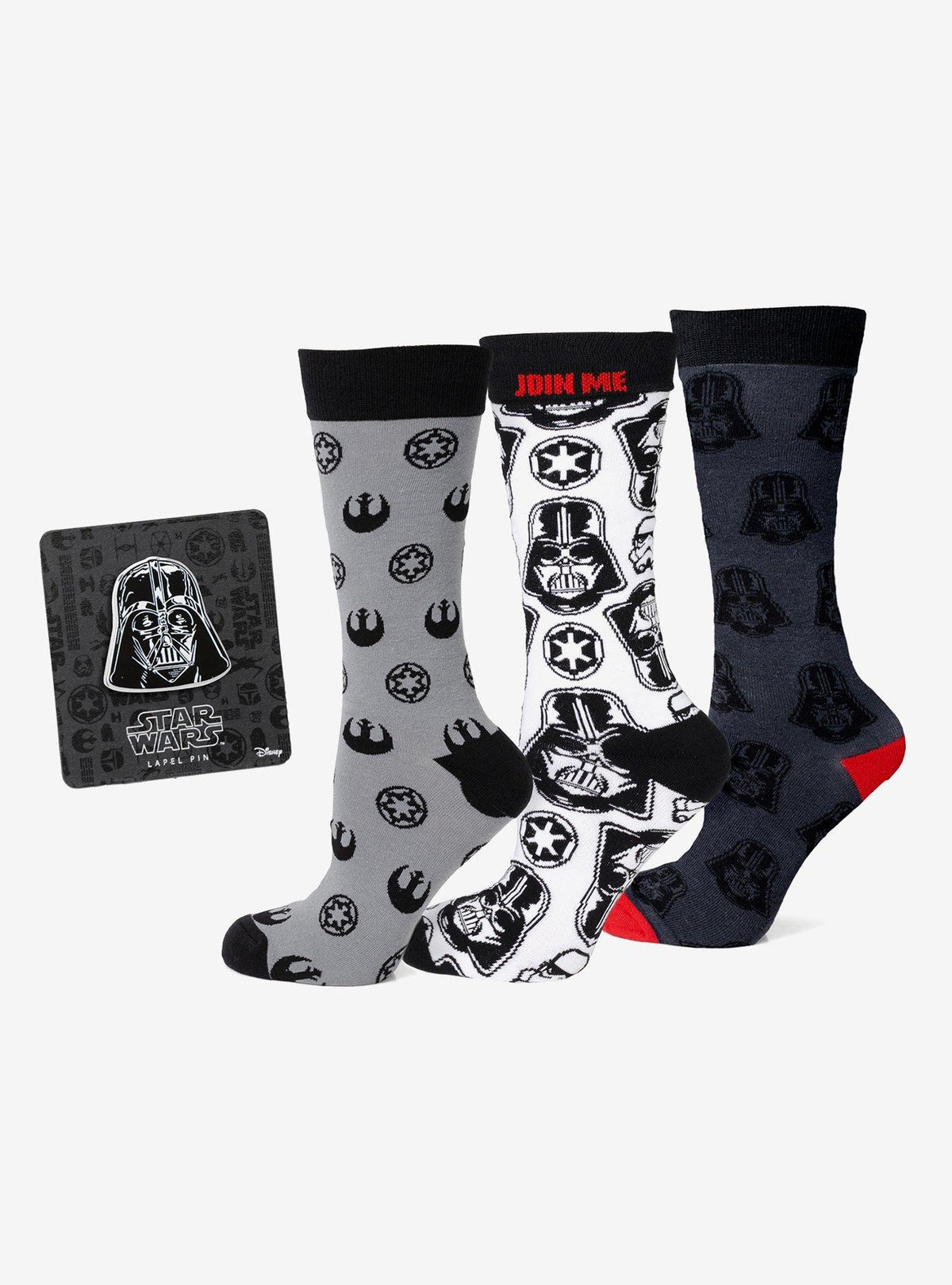 Set de regalo de calcetines y pin de Darth Vader