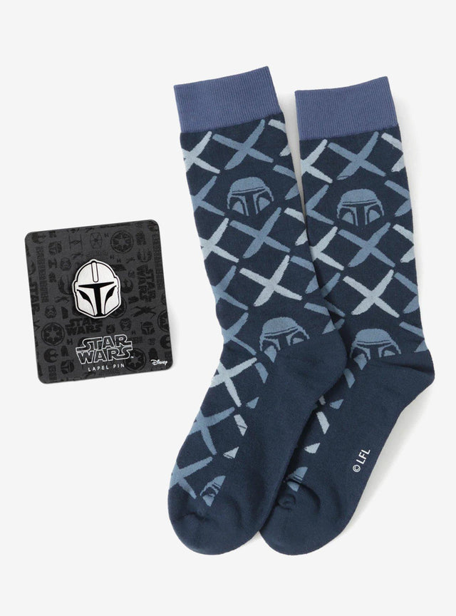 Set de calcetines a cuadros y pin Mandalorian de Star Wars