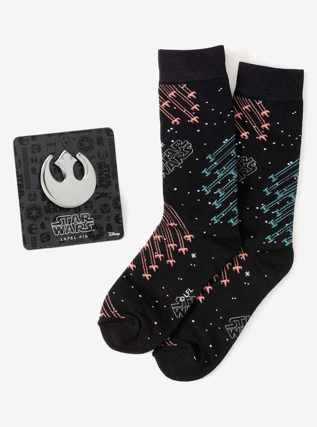 Set Star Wars de calcetines y pin X-Wing vs. TIE Fighter
