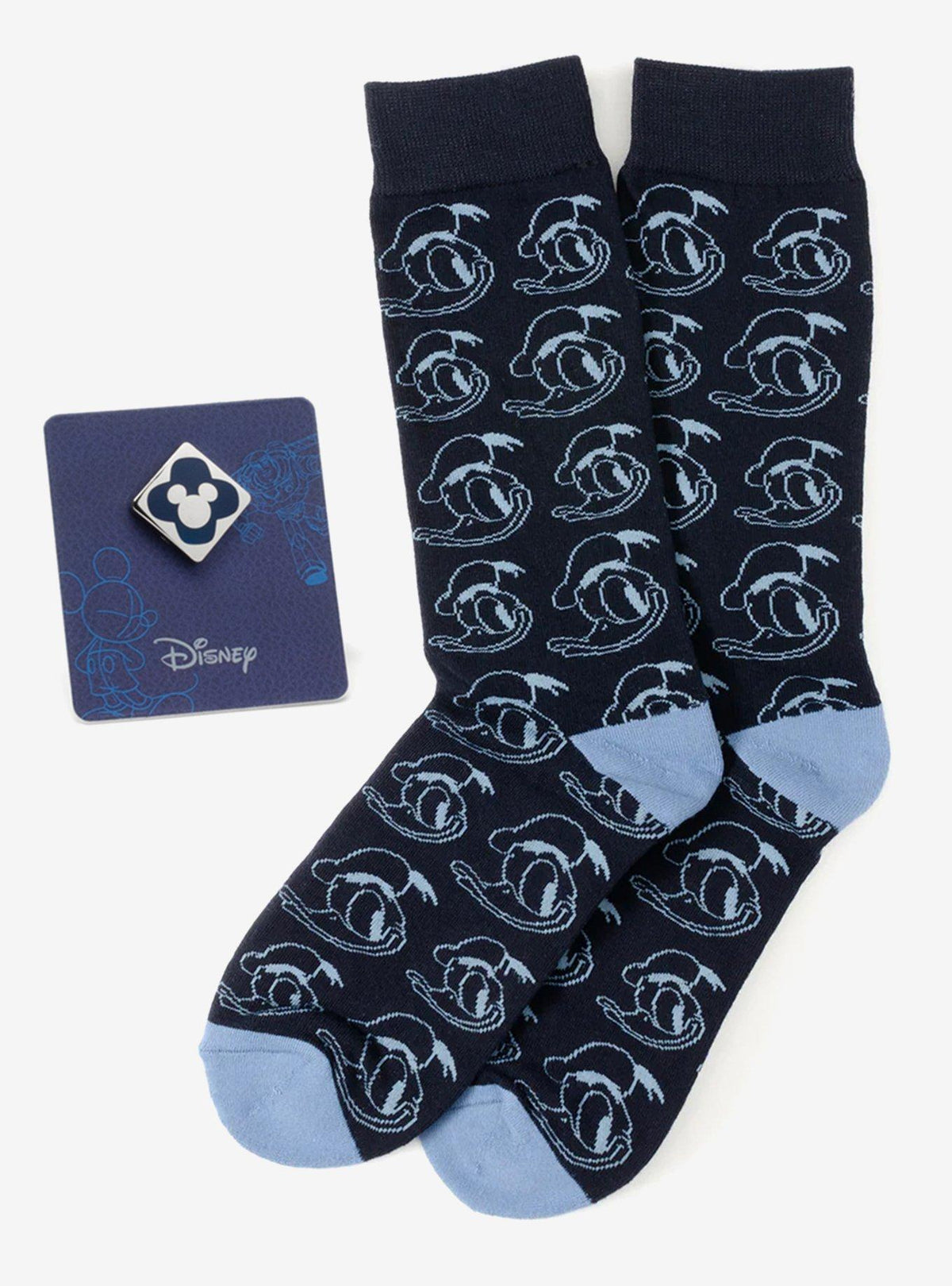 Set de regalo: calcetines azules de Donald y pin de Mickey