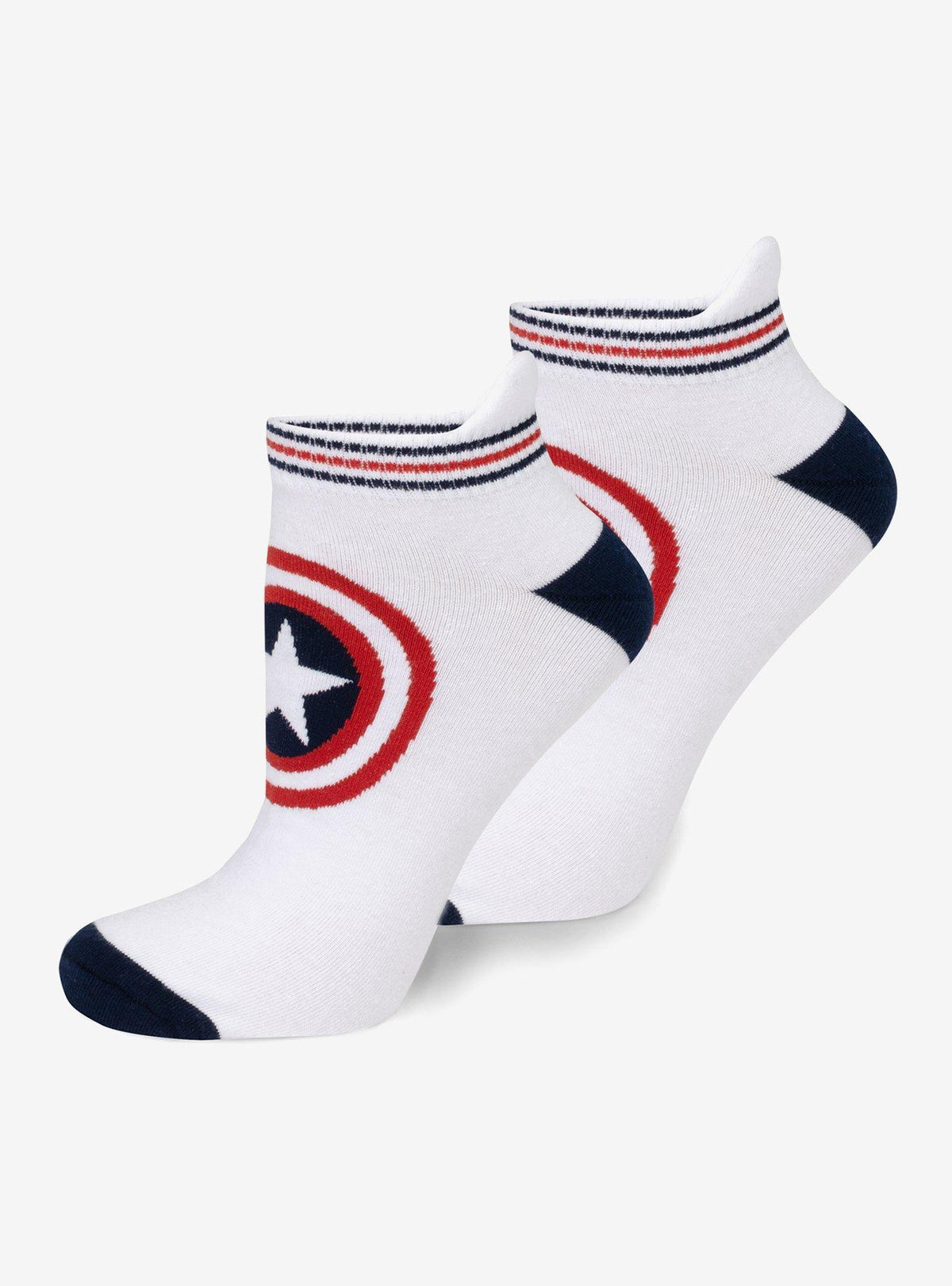 Calcetines tobilleros Captain America, 3 pares y pin