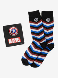 Set de regalo de calcetines y pin de Captain America