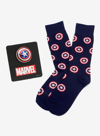 Marvel Set de Regalo de Calcetines y Pin del Capitán América