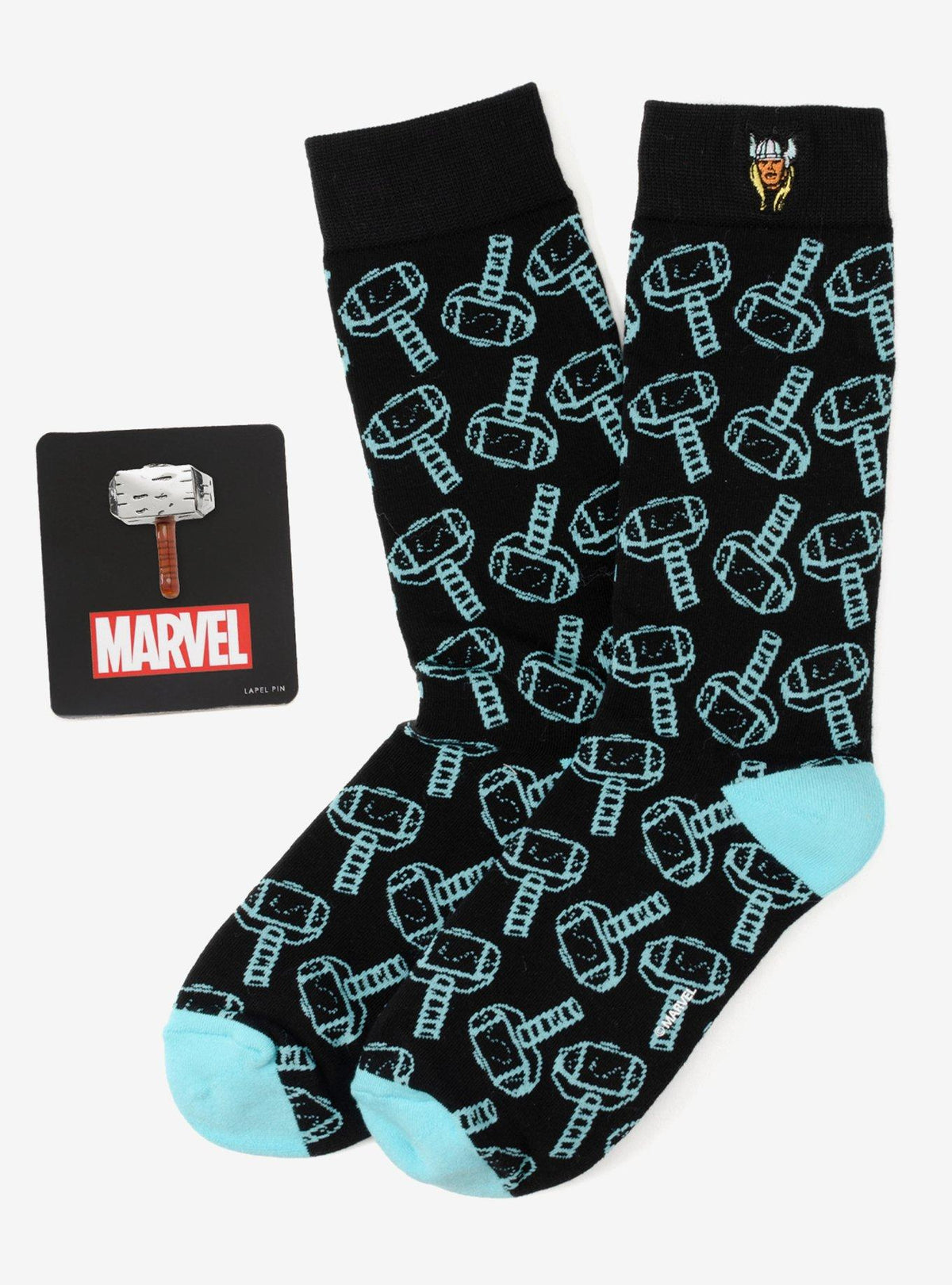 Set de regalo de calcetines y pin de Thor
