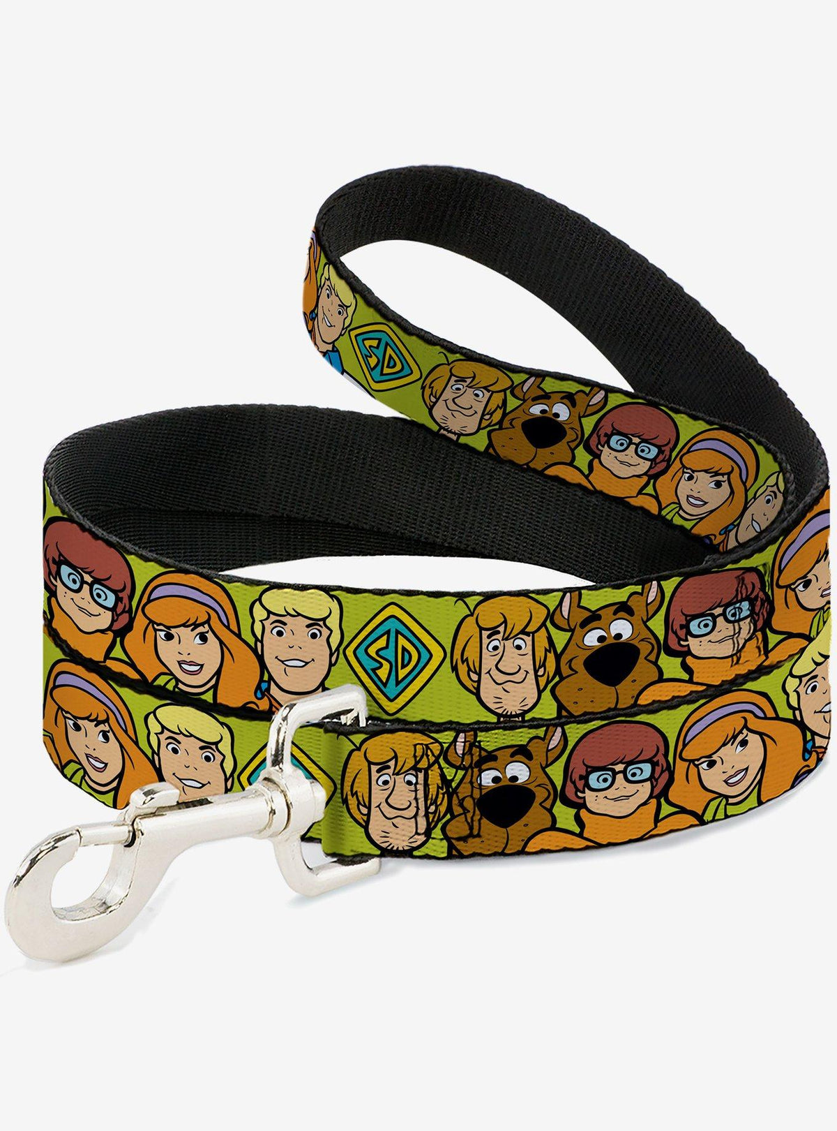 Correa verde para perro Scooby-Doo con rostros de personajes