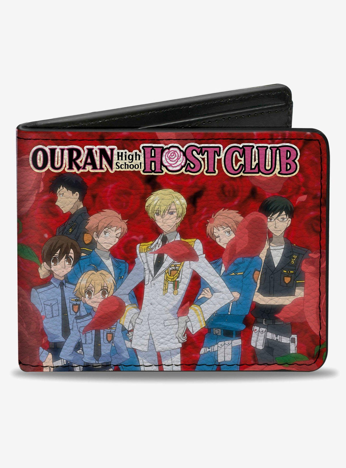 Billetera Ouran High School Host Club con Haruhi y rosas