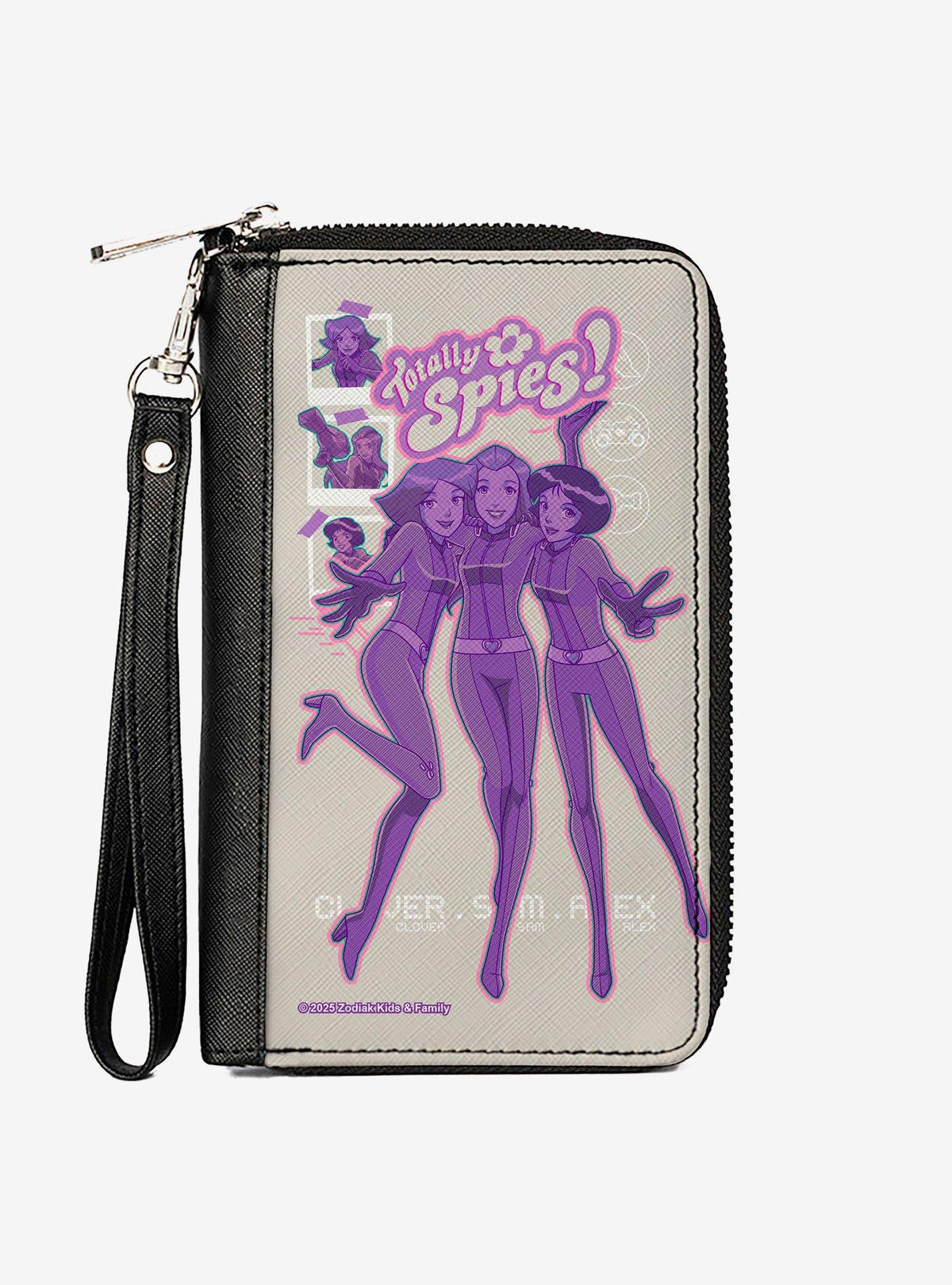 Billetera gris Totally Spies! con cierre envolvente