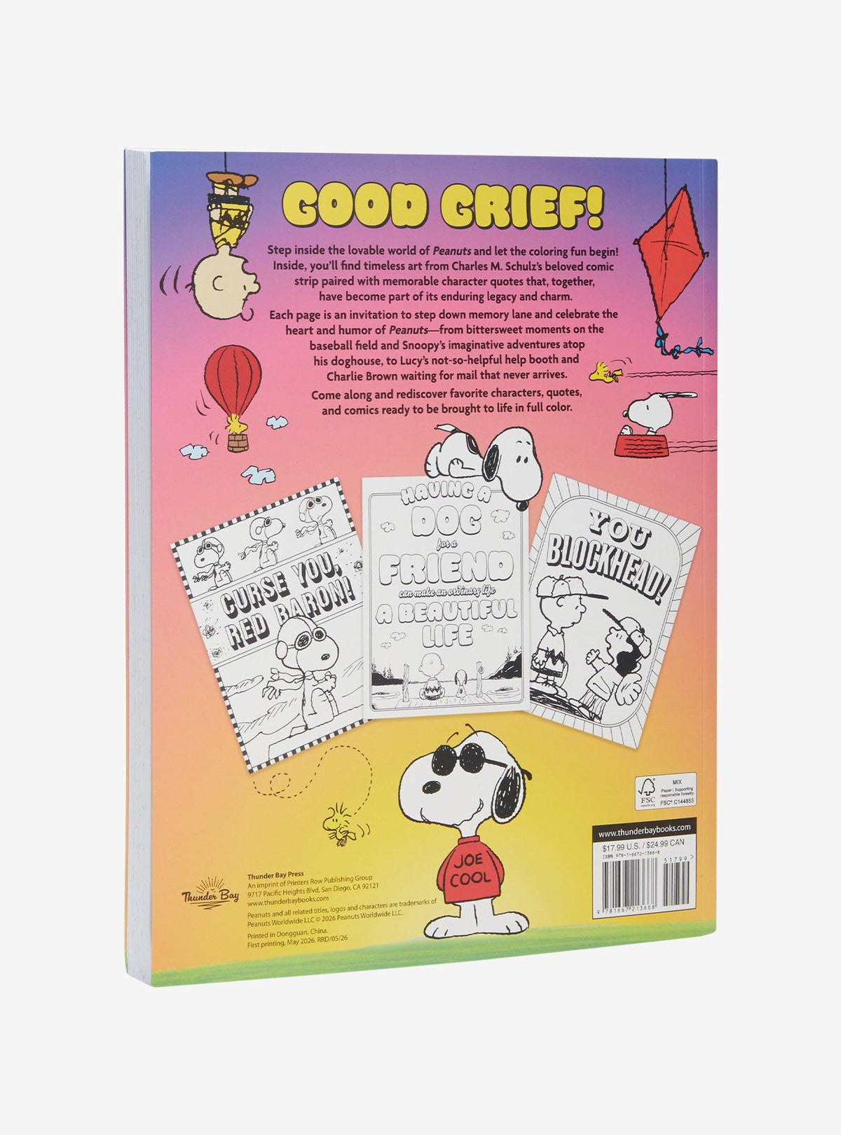 Libro para colorear con frases de Peanuts