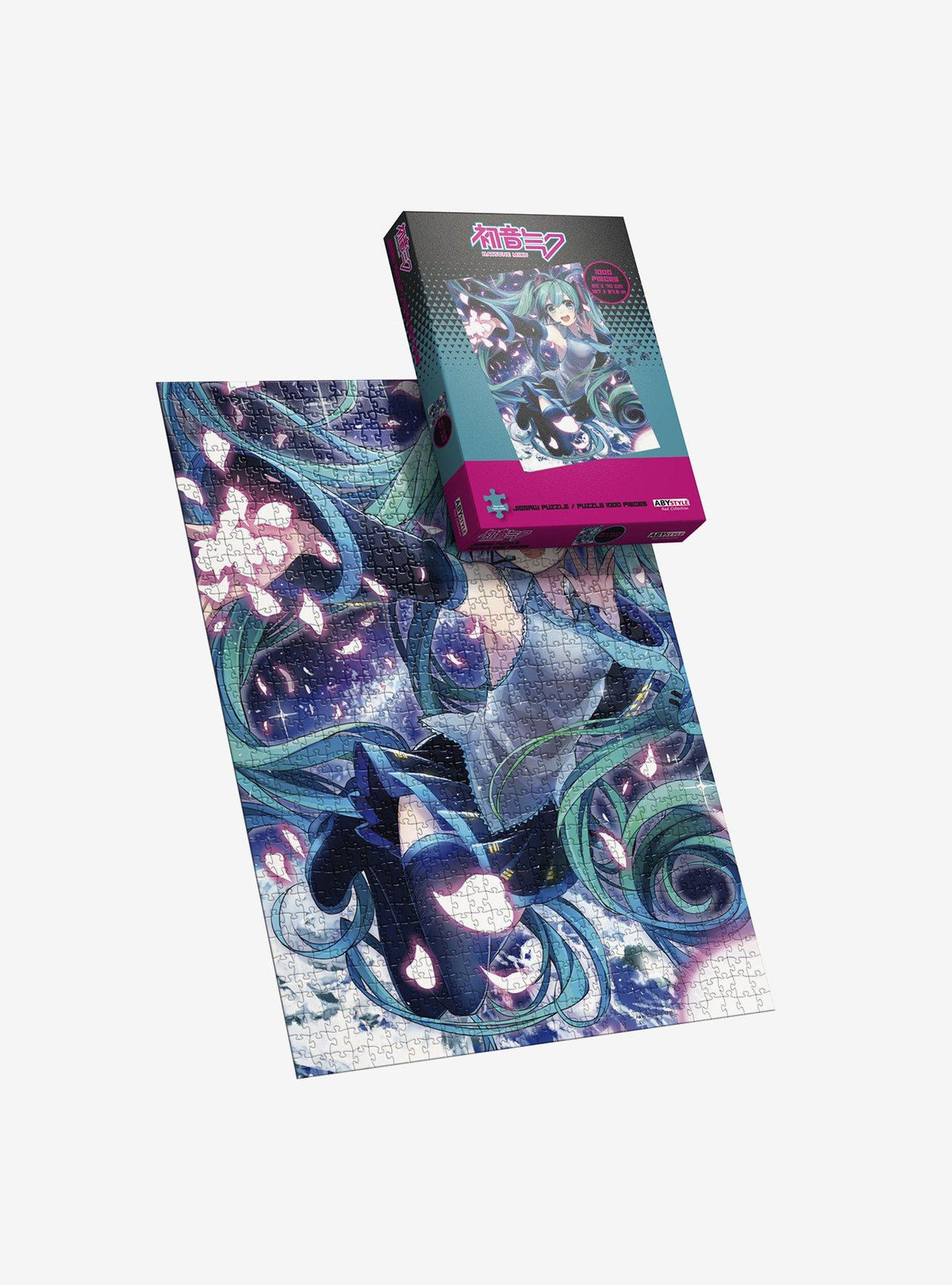 Puzzle de Hatsune Miku entre pétalos