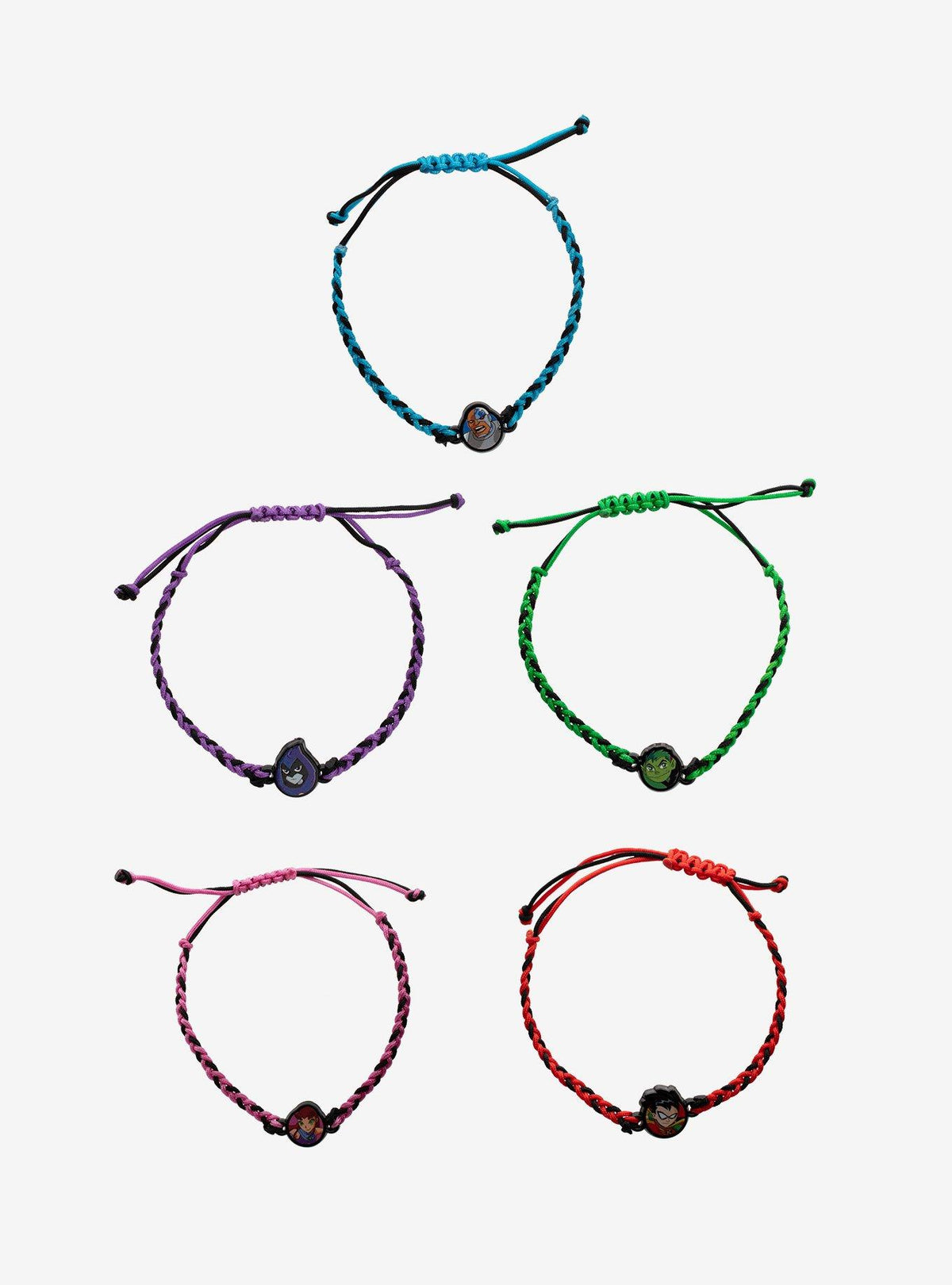 Set de 5 pulseras de cordón de Teen Titans