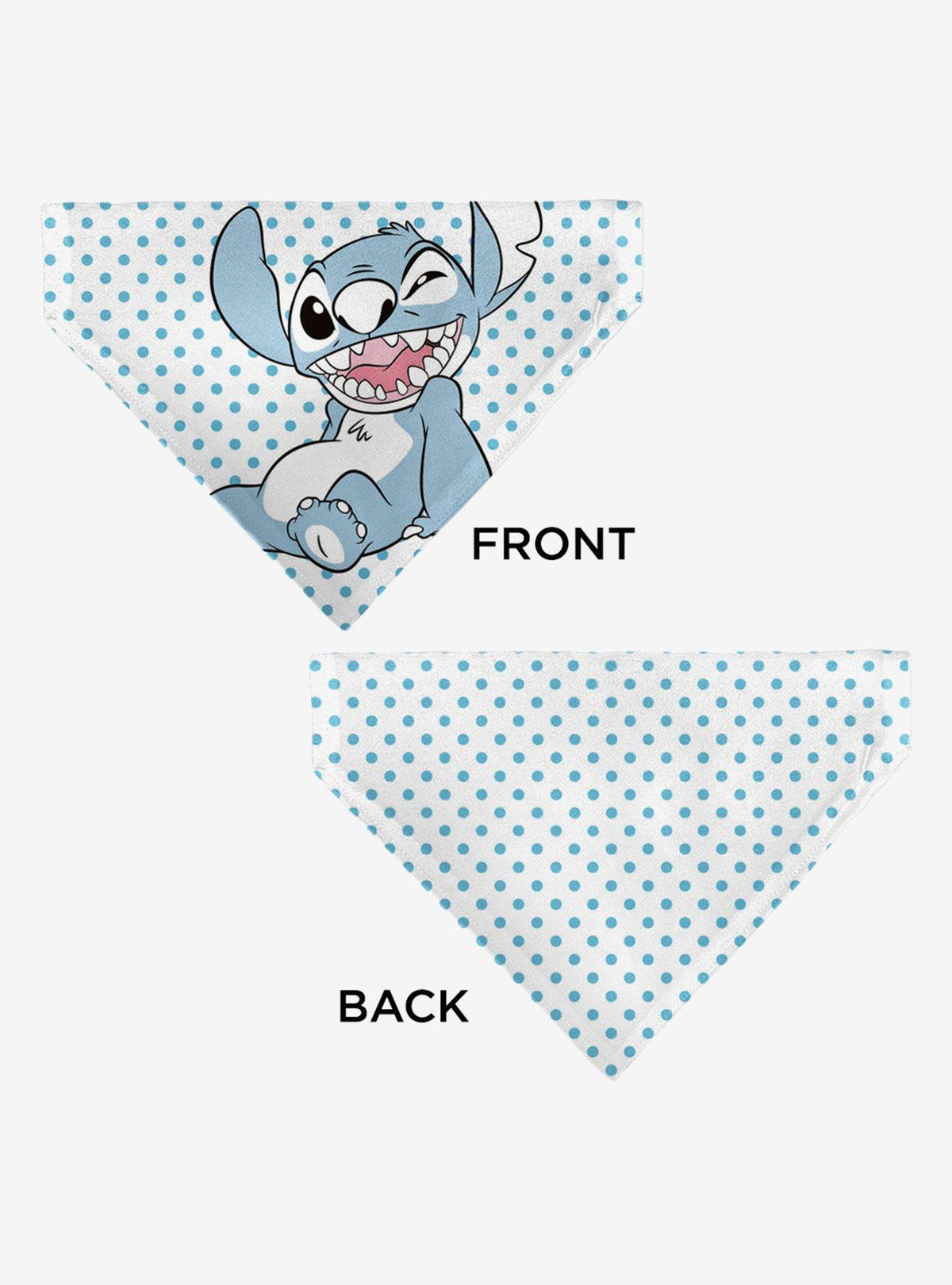 Bandana para mascota Stitch guiñando el ojo y con lunares