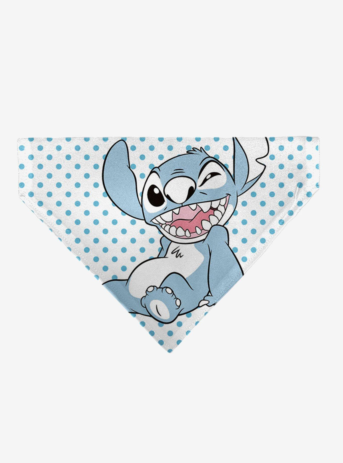 Bandana para mascota Stitch guiñando el ojo y con lunares