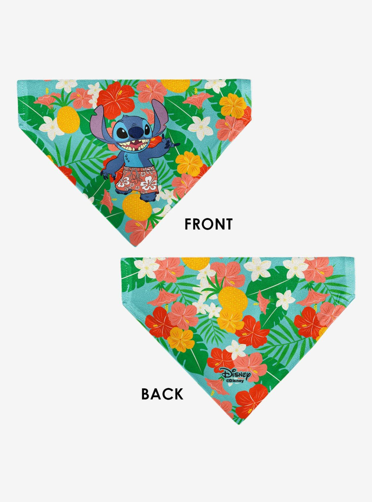 Bandana para mascota Disney Stitch con diseño floral