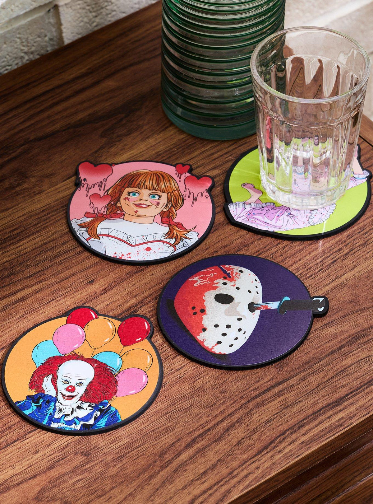 Set de 4 posavasos Warner Bros. Horror Icons