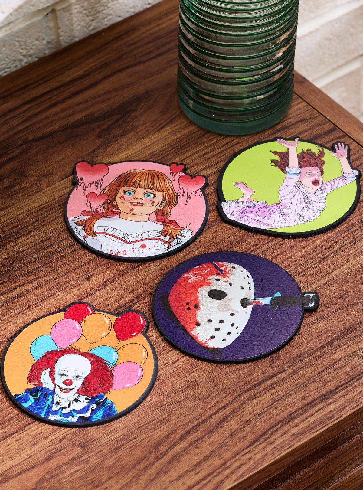 Set de 4 posavasos Warner Bros. Horror Icons