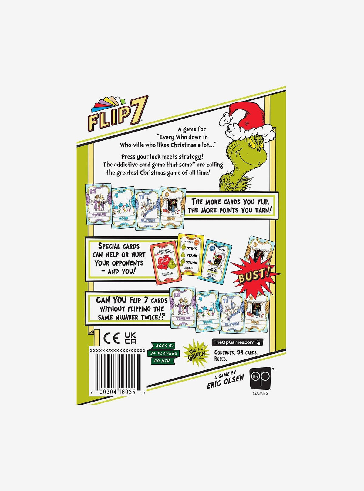 Juego de cartas Flip 7 de The Grinch