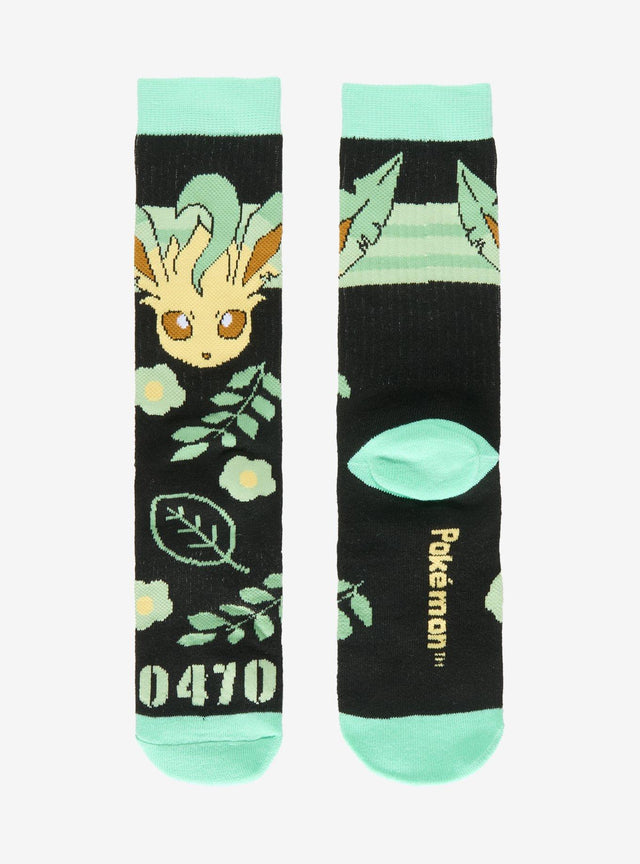 Calcetines Pokémon de Leafeon a rayas