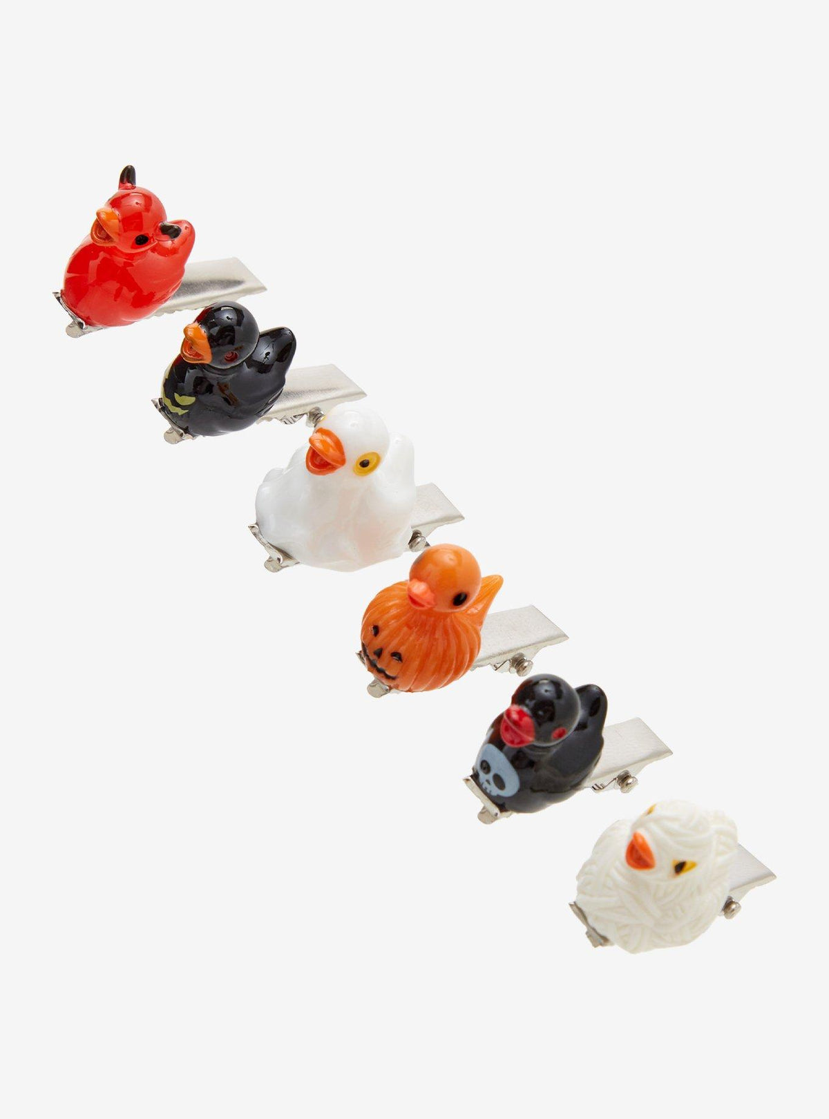 Set de 6 pinches para el pelo de patitos Halloween