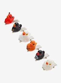 Set de 6 pinches para el pelo de patitos Halloween