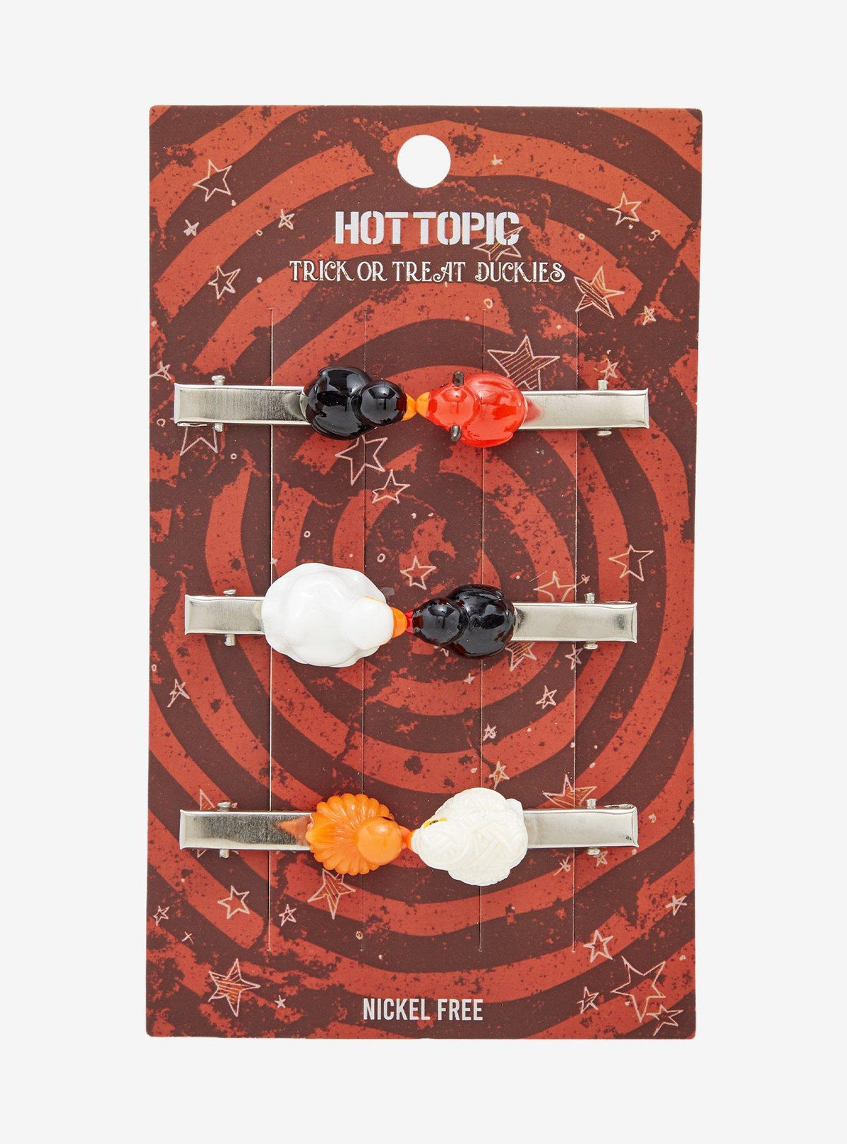 Set de 6 pinches para el pelo de patitos Halloween