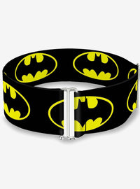 Cinturón ajustable amarillo con escudo de Batman