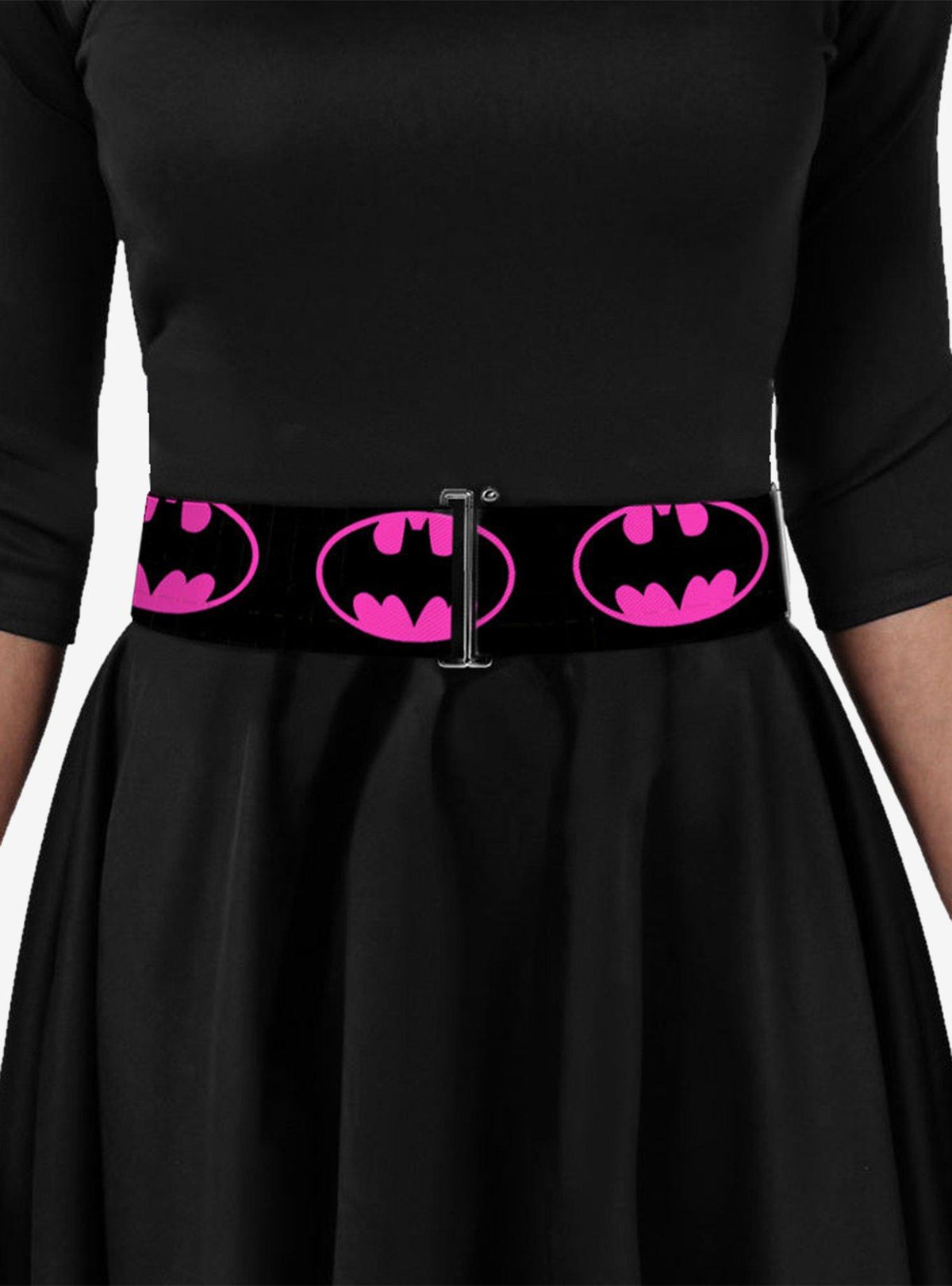 Cinturón ajustable Batman negro y fucsia