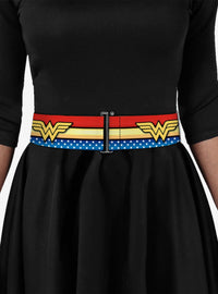 Cinturón elástico Wonder Woman con franjas y estrellas