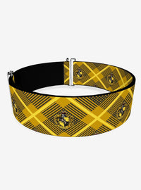 Cinturón elástico a cuadros con escudo de Hufflepuff