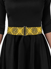Cinturón elástico a cuadros con escudo de Hufflepuff