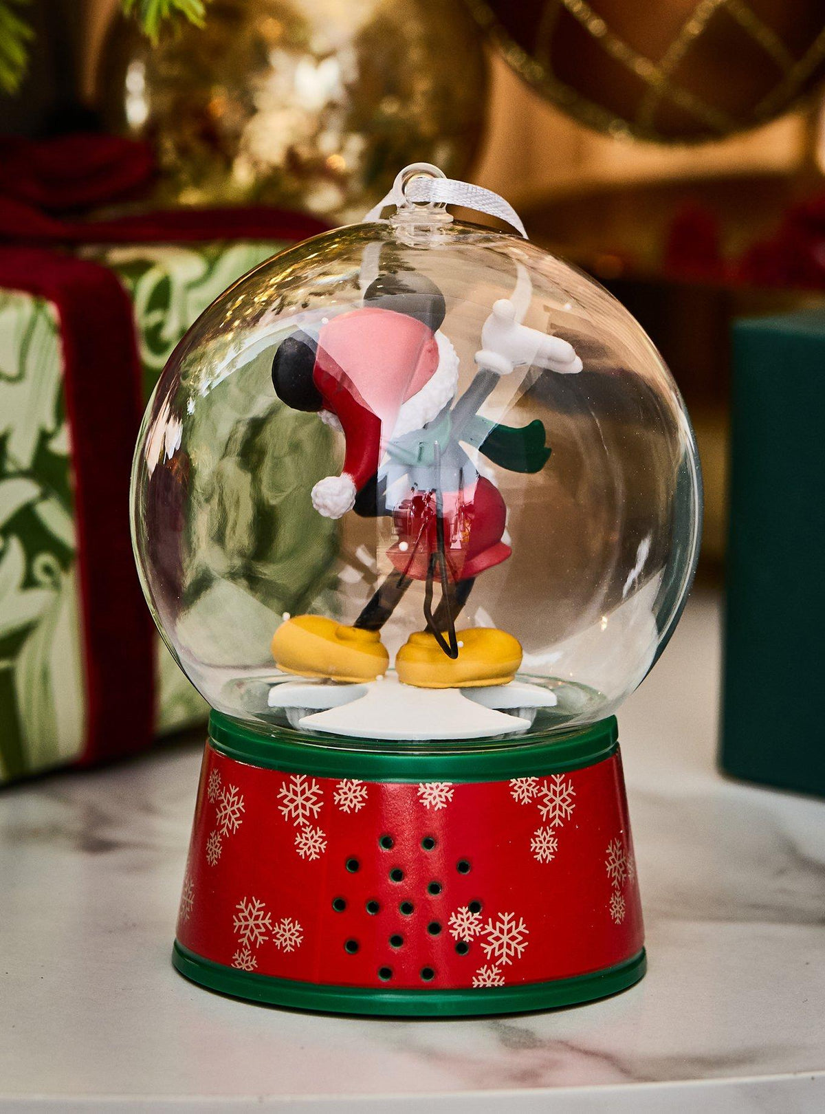 Adorno musical de bola de nieve de Mickey Mouse