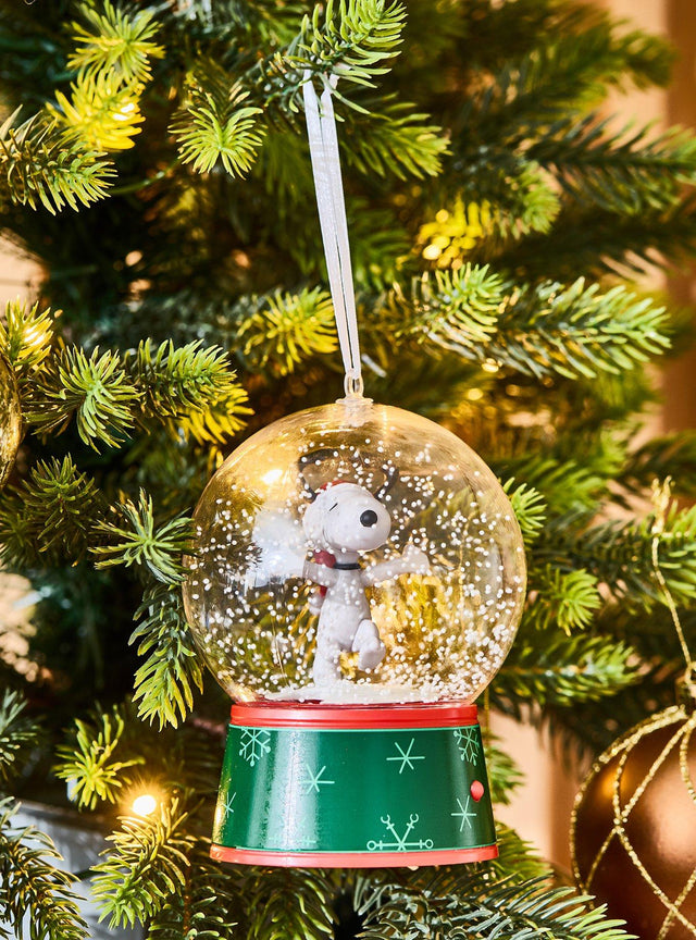 Adorno musical de Snoopy en globo de nieve