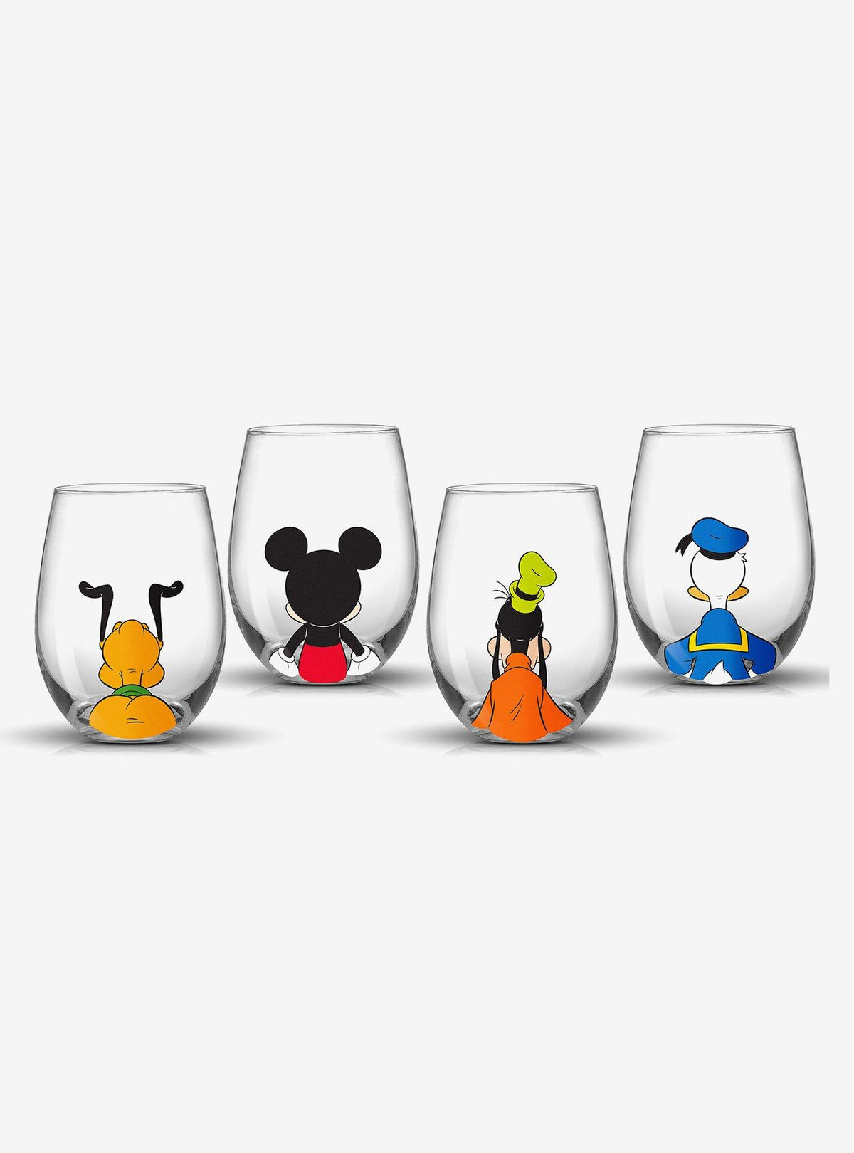 Set de 4 vasos de vidrio Disney Mickey Mouse y amigos