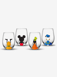 Set de 4 vasos de vidrio Disney Mickey Mouse y amigos
