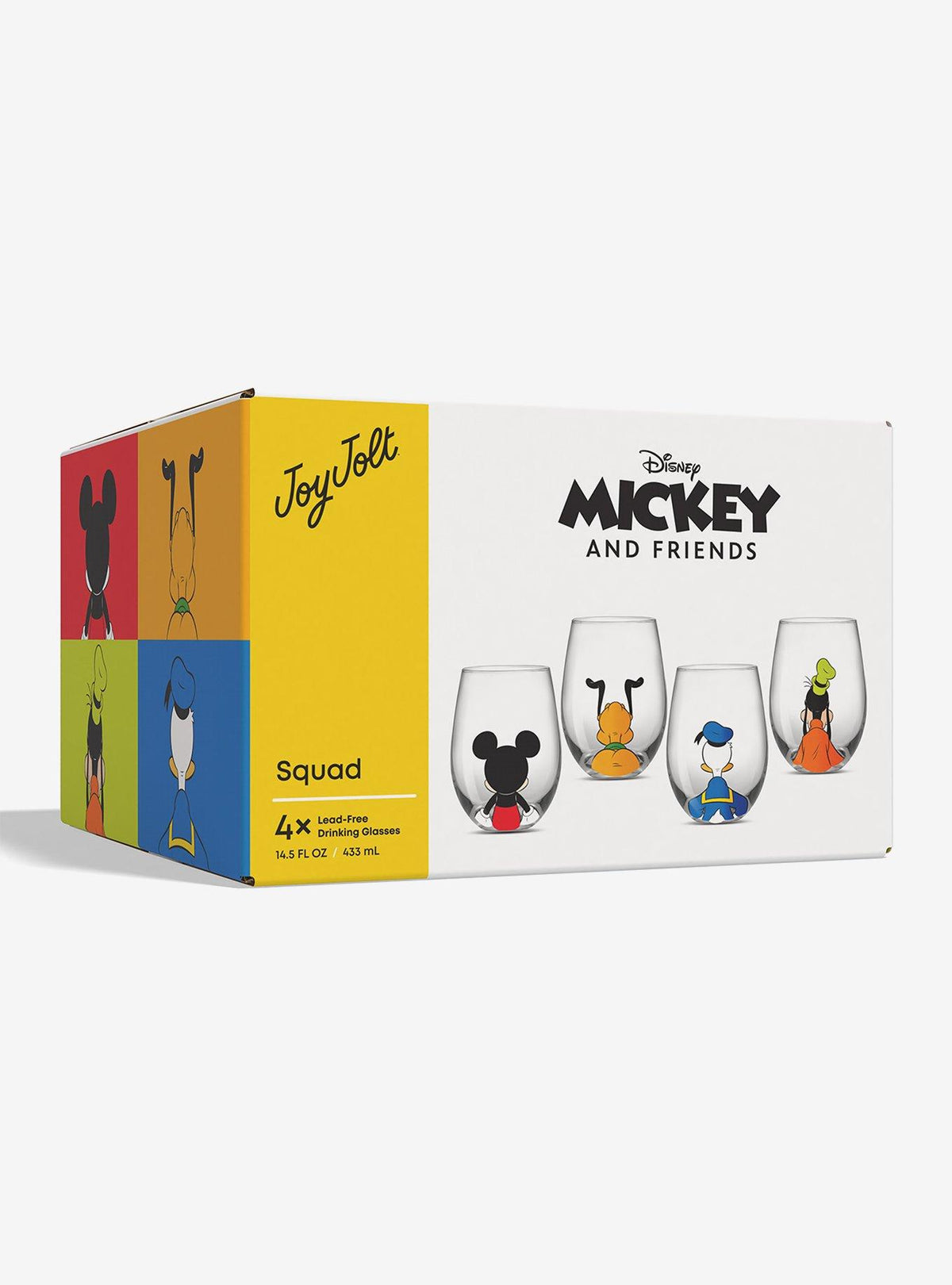 Set de 4 vasos de vidrio Disney Mickey Mouse y amigos